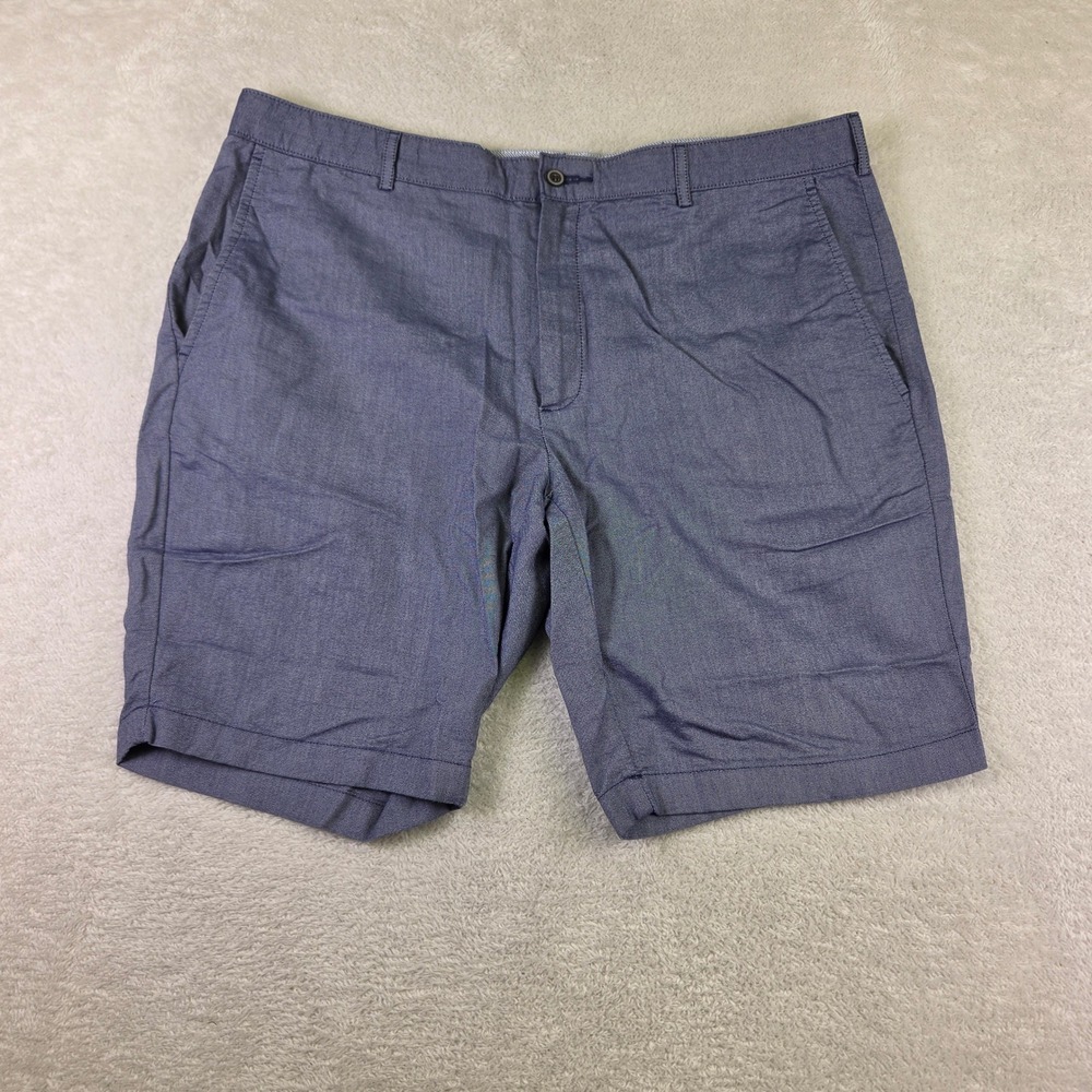 Jos A Bank 1905 Mens Blue Cotton Flat Front Casual Shorts Size 38W 4119